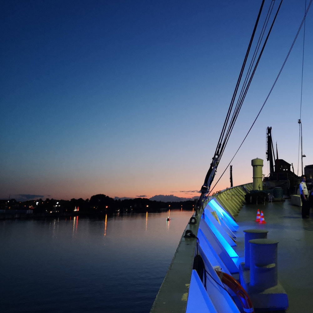 older man having his hair blow dried